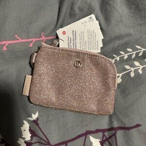 NWT CHampagne pink gold clippable card pouch